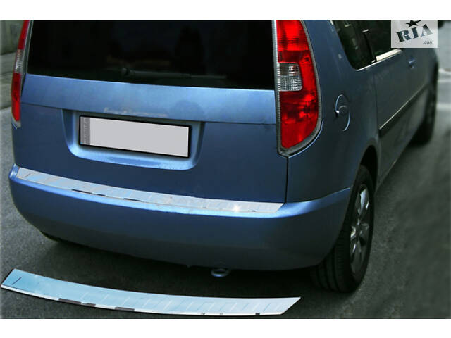Накладка на задний бампер (нерж) Матовая для Skoda Roomster 2006-2015 гг - Фото 2