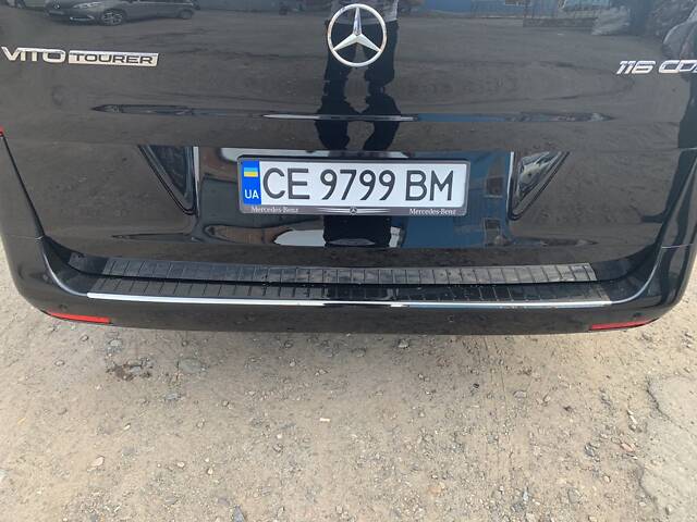 Накладка на задний бампер OmsaLine Черный Хром (нерж) для Mercedes Vito/V-class W447 2014- гг - Фото 4