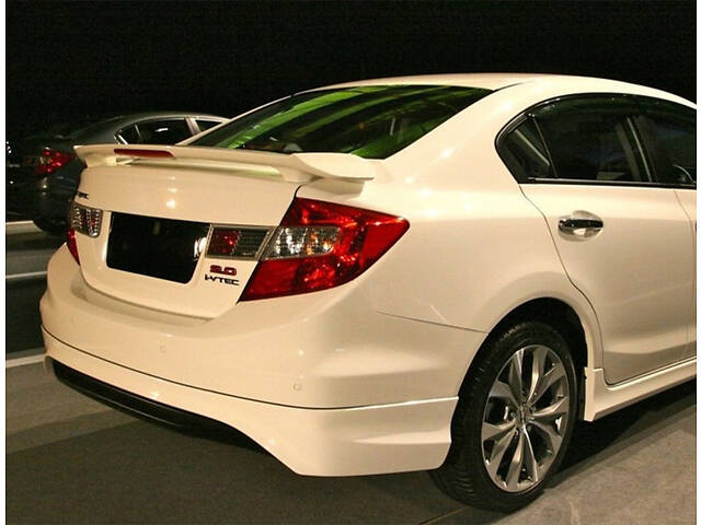 Накладка на задний бампер (под покраску) для Honda Civic Sedan IX 2011-2016 гг - Фото 1
