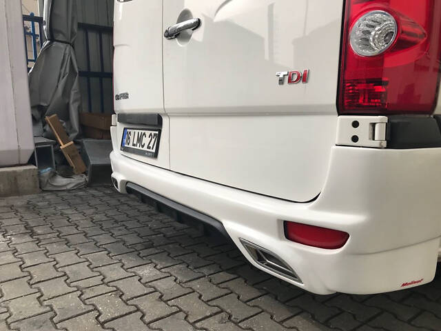 Накладка на задний бампер V2 (под покраску) для Volkswagen Crafter 2006-2016 гг - Фото 2