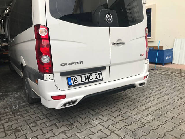 Накладка на задний бампер V2 (под покраску) для Volkswagen Crafter 2006-2016 гг - Фото 3