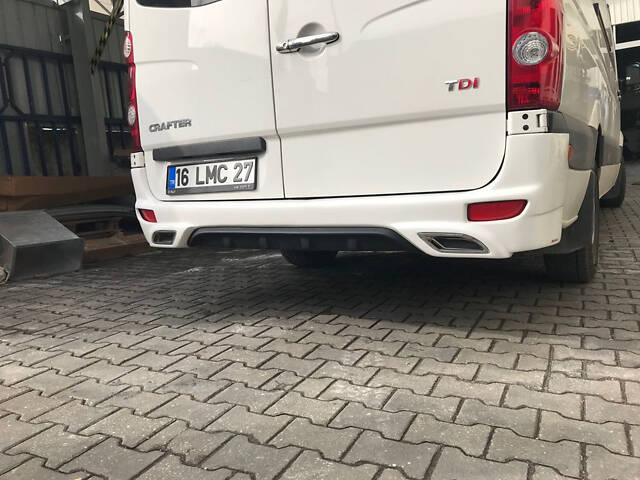 Накладка на задний бампер V2 (под покраску) для Volkswagen Crafter 2006-2016 гг - Фото 1