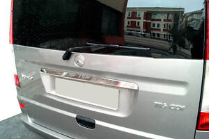 Накладка над номером (1-двер, нерж) Carmos - Турецкая сталь для Mercedes Vito W639 2004-2015 гг