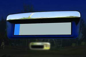 Накладка над номером (1 дверн, нерж) OmsaLine - Итальянская нержавейка (без надписи) для Volkswagen Caddy 2004-2010 гг