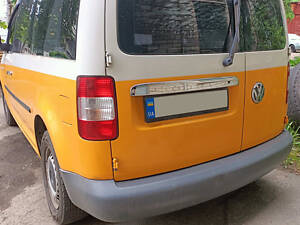Накладка над номером (2 дверн, нерж) Без надписи, Carmos - Турецкая сталь. для Volkswagen Caddy 2004-2010 гг