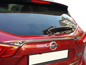 Накладка над номером (нерж.) OmsaLine - Італійська нержавійка для Nissan Qashqai 2014-2021 рр