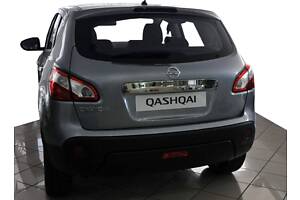 Накладка над номером (нерж.) С кнопкой, OmsaLine - Итальянская нержавейка для Nissan Qashqai 2010-2014 гг