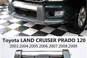Накладка переднего бампера, губа (графит) Toyota Land Cruiser Prado 120 (2003-2008)