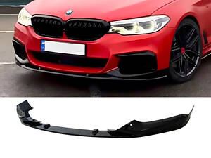 Накладка переднего бампера M Performance BMW 5 series G30 G31 2017-2020 , черный глянец