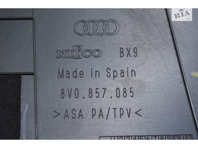 Накладка передней панели левая боковая Audi A3 8V 15-20 4d, 5d черная 8V0-857-085-6PS