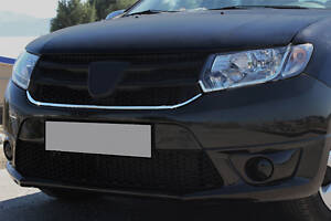 Накладка під ґрати (1 шт, нерж.) для Dacia Sandero 2013-2020 рр.