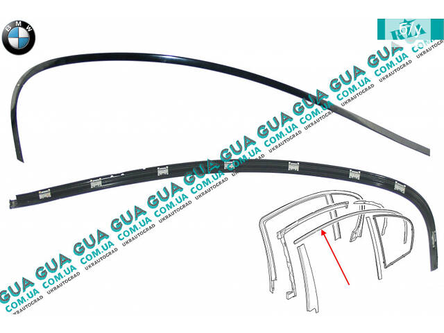 Накладка рамы окна задней правой двери 51357072890 BMW / БМВ 5-series E60 2003-2010