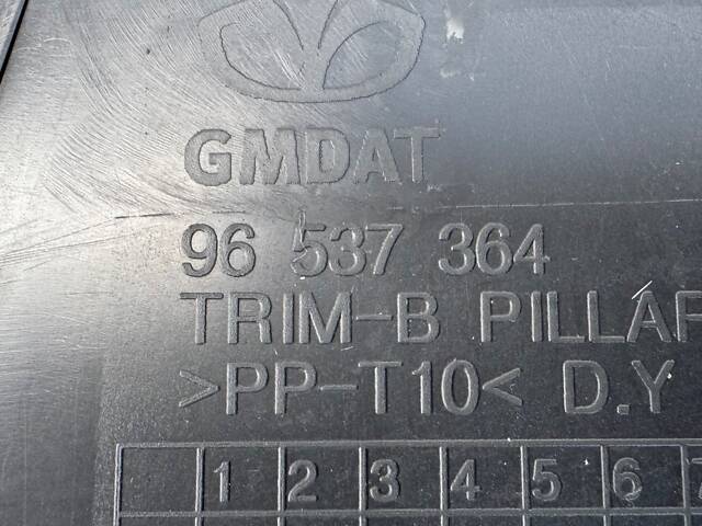 Накладка середньої стійки ліва Chevrolet Aveo T250 96537364 2006-2012 - Фото 3