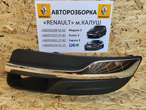 Накладка з нікелем на бампер ліва під Led Renault Laguna 3 (Рено Лагуна 3)