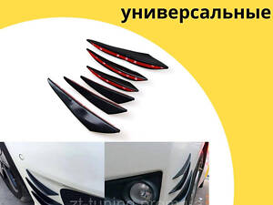 Накладки бампера универсальные Mitsubishi Diamante плавники диффузоры канарды переднего и заднего бампера