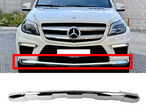 Накладки на бампер передній ( Хром ) на Mercedes-Benz GL-Class X166 2012-2015 року