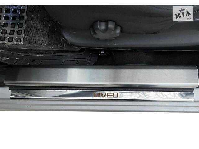 Накладки на дверные пороги Carmos (4 шт, нерж.) для Chevrolet Aveo T250 2005-2011 гг