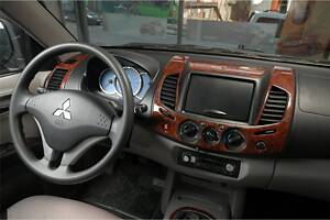 Накладки на панель (14 деталей) Дерево для Mitsubishi L200 2006-2015 гг