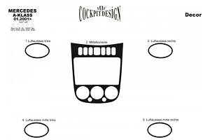 Накладки на панель (2001-2004) Дерево для Mercedes A-сlass W168