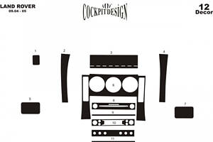 Накладки на панель (2004-2005, 12 частин) дерево для Land Rover Freelander I