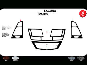 Накладки на панель (Meric, Турция) Титан для Renault Laguna 2007-2015 гг