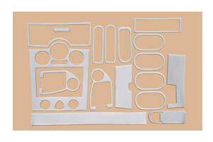 Накладки на панель 17 деталей (Meric, Туреччина) Алюміній для Renault Megane II 2004-2009 рр