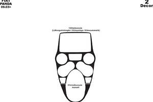 Накладки на панель Алюминий для Fiat Panda 2003-2011 гг