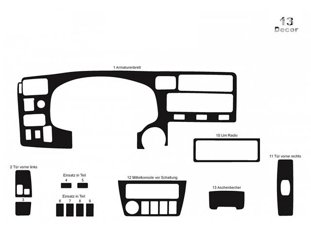 Накладки на панель Алюминий для Toyota Rav 4 1996-2001 гг