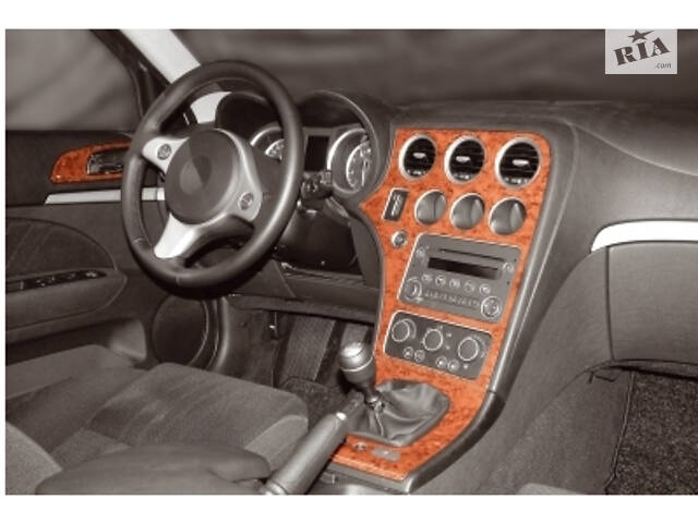 Накладки на панель (Meric) Темное дерево для Alfa Romeo 159 2005-2011 гг - Фото 1