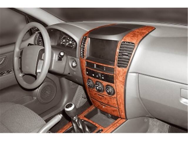 Накладки на панель Вариант 1 (2003-2007) Дерево для Kia Sorento I BL - Фото 3