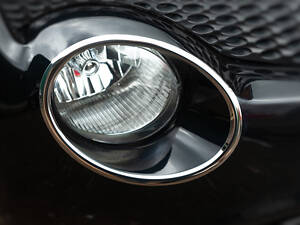 Накладки на передні ліхтарі (2 шт., нерж) 2010-2014, OmsaLine - Італійська нержавійка для Nissan Juke рр