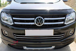 Накладки на передний бампер (2 шт, нерж) для Volkswagen Amarok 2010-2022 гг.