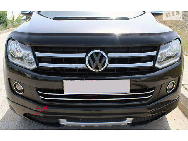 Накладки на передній бампер (2 шт, нерж) для Volkswagen Amarok 2010-2022 рр