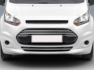 Накладки на передній бампер і решітку (4 шт, нерж) для Ford Connect 2014-2021 рр