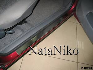 Накладки на пороги Daewoo Nexia 1994-1999 premium NataNiko