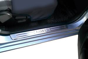 Накладки на пороги OmsaLine (4 шт, нерж) для Mitsubishi Lancer 9 2004-2008 гг