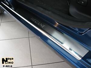 Накладки на пороги Renault Megane III 4/5D 2009- premium NataNiko