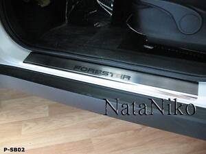 Накладки на пороги Subaru Forester III 2008- premium NataNiko