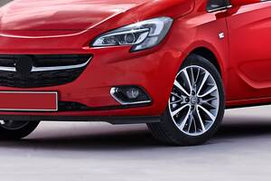 Накладки на противотуманки (2 шт, нерж) Carmos - Турецкая сталь для Opel Corsa E 2015-2024 гг