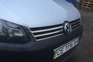 Накладки на решетку (2 шт, нерж) OmsaLine - Итальянская нержавейка для Volkswagen Caddy 2010-2015 гг