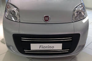 Накладки на решітку (4 частини, нерж.) OmsaLine - Італійська нержавіюча сталь для Fiat Fiorino/Qubo 2008-2024 гг