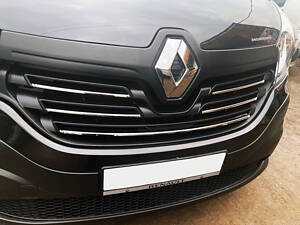 Накладки на решітку 2015-2019 (5 шт, нерж) Carmos - Турецька сталь для Renault Trafic 2015- рр