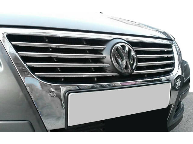 Накладки на решетку (8 шт, нерж) Carmos - Турецкая сталь для Volkswagen Passat B6 2006-2012 гг