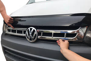 Накладки на решетку (Carmos, 2 шт, нерж.) для Volkswagen T5 2010-2015 гг