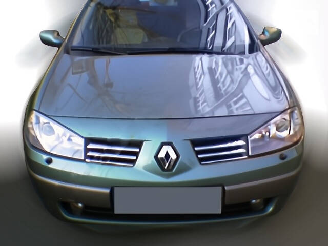 Накладки на решетку (модель 2004-2006, 6 шт, нерж) Carmos - Турецкая сталь для Renault Megane II