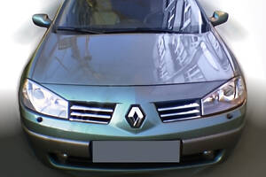 Накладки на решетку (модель 2004-2006, 6 шт, нерж) OmsaLine - Итальянская нержавейка для Renault Megane II
