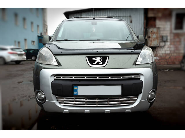 Накладки на решетку (2 част., нерж.) OmsaLine - Итальянская нержавейка для Peugeot Partner Tepee 2008-2018 гг - Фото 1
