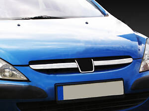 Накладки на решетку (2001-2005, 2 шт, нерж) для Peugeot 307