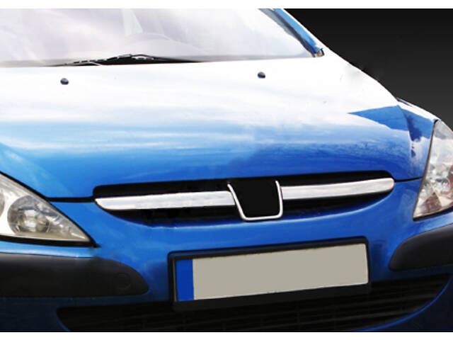 Накладки на решетку (2001-2005, 2 шт, нерж) для Peugeot 307 - Фото 1