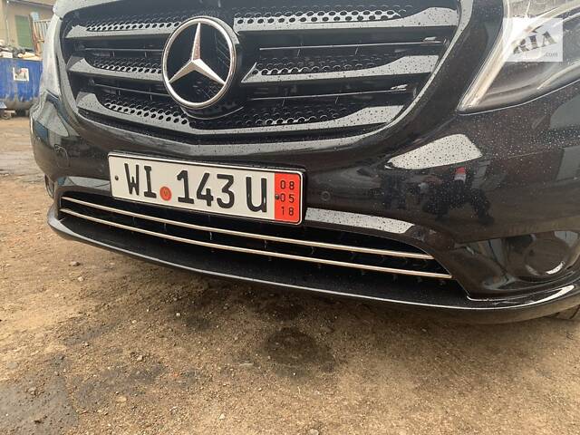Накладки на решетку бампера (2 шт, нерж) Vito грузовой (хром) для Mercedes Vito/V-class W447 2014- гг - Фото 2